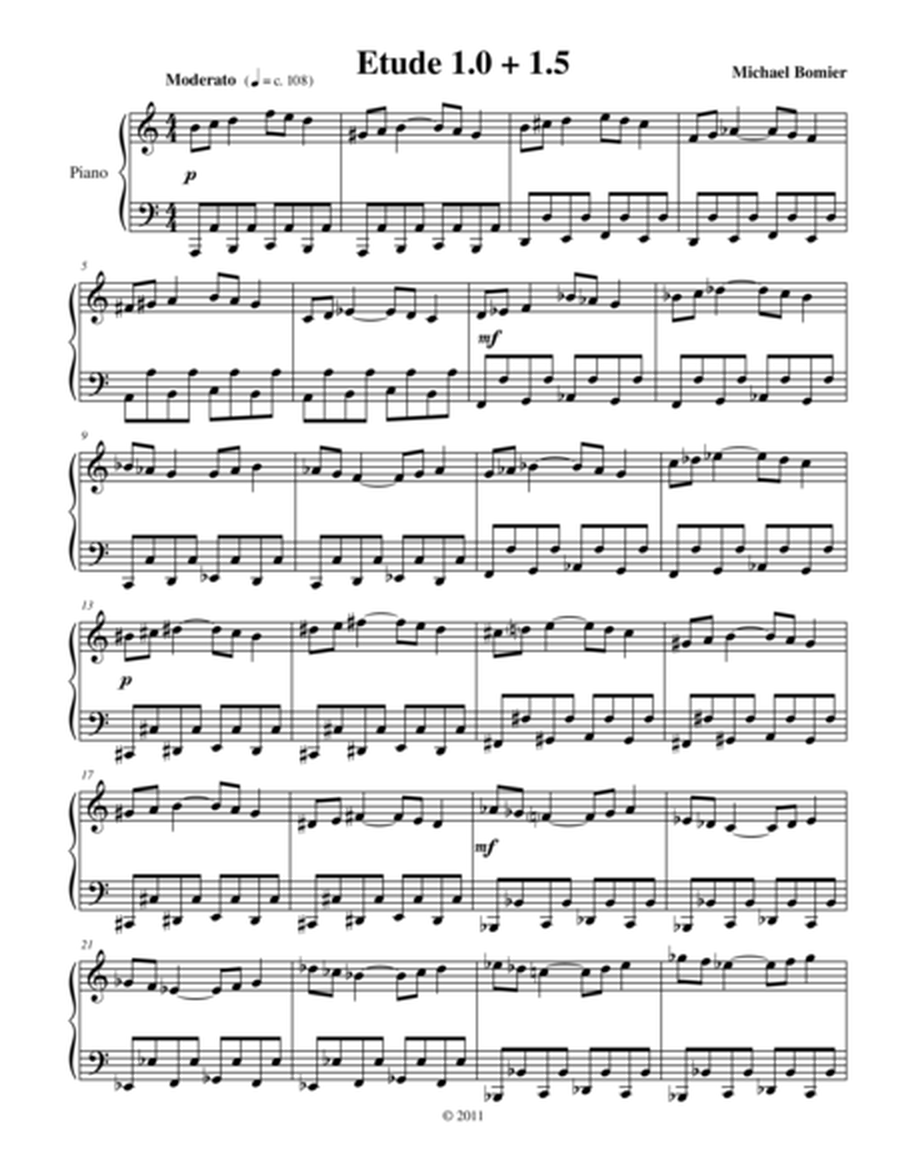 Etude 1.0 + 1.5 for Piano Solo from 25 Etudes using Symmetry, Mirroring and Intervals image number null