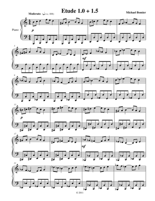 Etude 1.0 + 1.5 for Piano Solo from 25 Etudes using Symmetry, Mirroring and Intervals