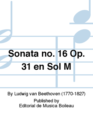 Book cover for Sonata no. 16 Op. 31 en Sol M