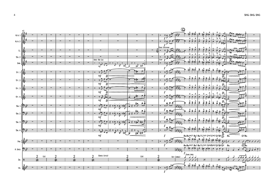 Sing, Sing, Sing Sing, Sing, Sing Jazz Ensemble scores gallery preview page 4