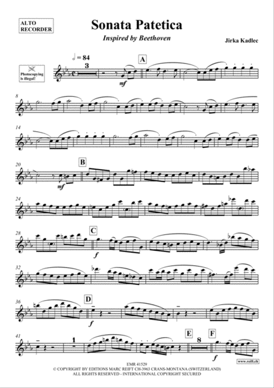 Sonata Patetica Alto Recorder scores gallery preview page 2