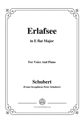 Book cover for Schubert-Erlafsee,Op.8 No.3,in E flat Major,for Voice&Piano
