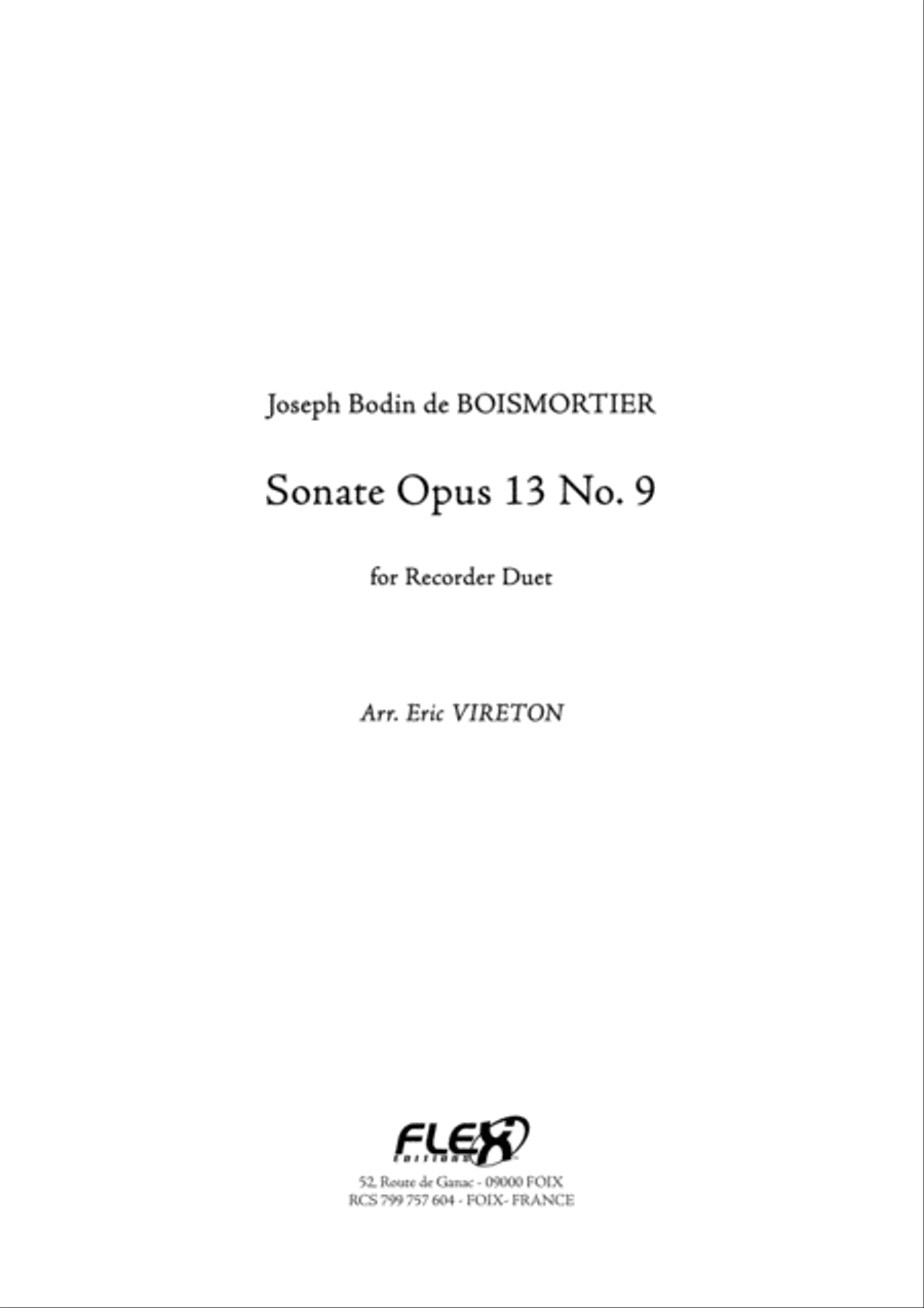 Sonata Opus 13 No. 9 Woodwind Duet scores gallery preview page 1