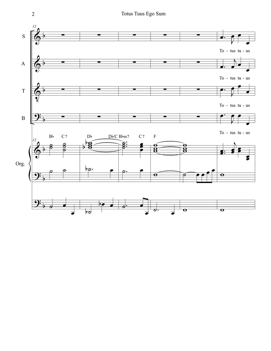 Totus Tuus Ego Sum 4-Part scores gallery preview page 2