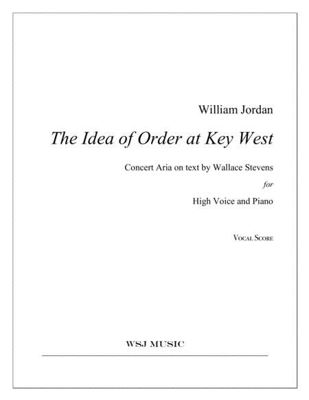 The Idea of Order at Key West (High Voice, piano)
