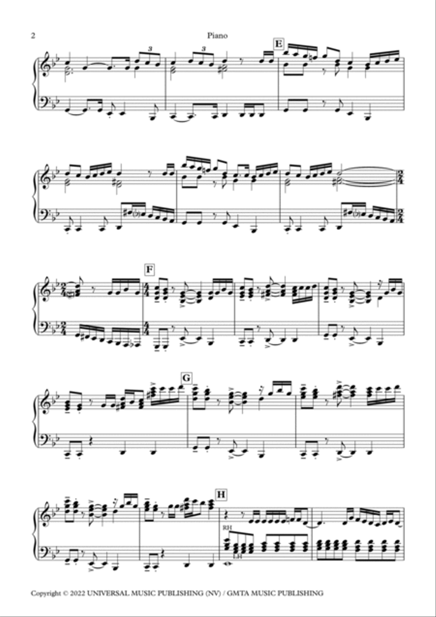 Miss You Miss You Piano Solo scores gallery preview page 2
