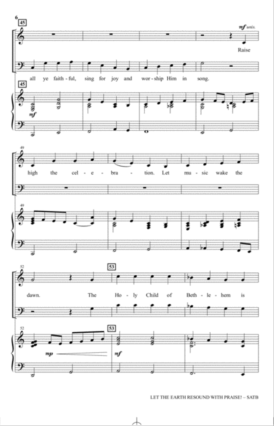 Let The Earth Resound With Praise! 4-Part scores gallery preview page 5