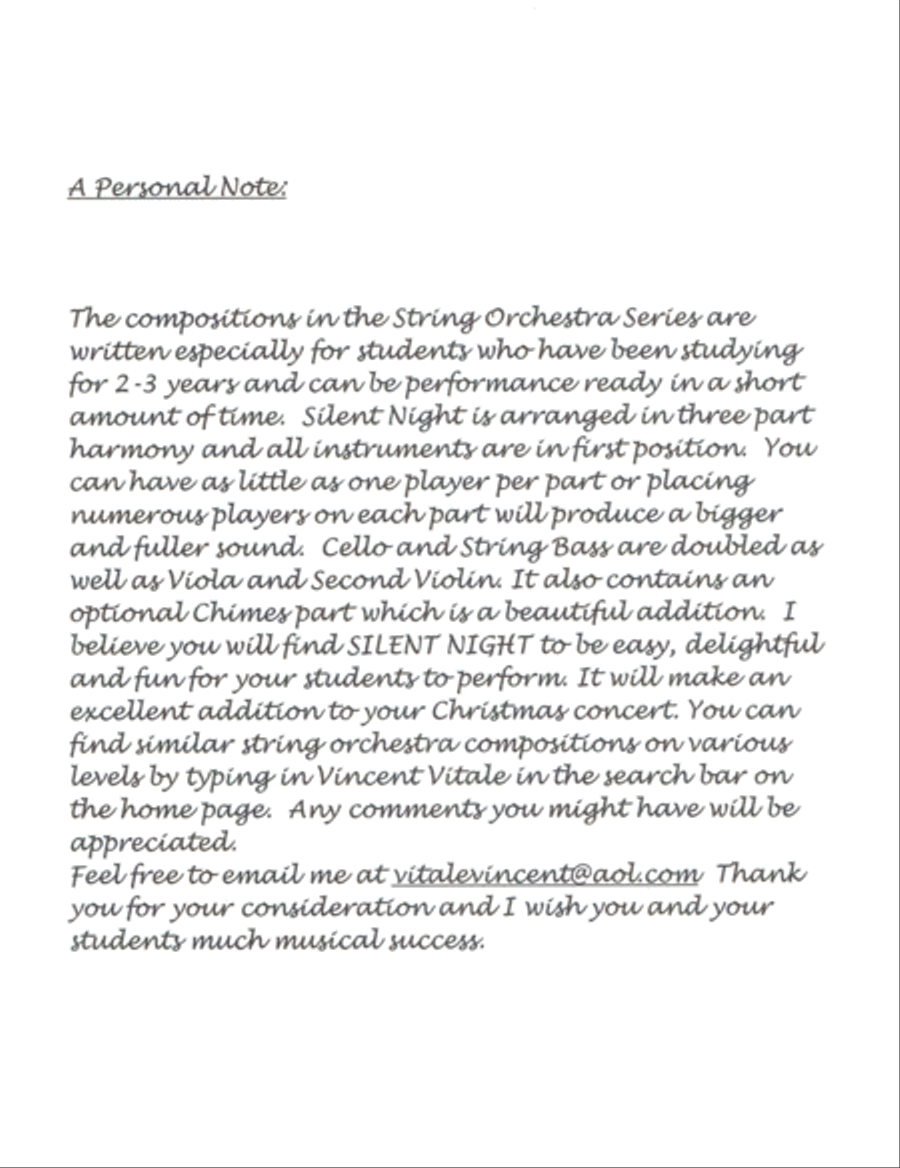 SILENT NIGHT String Orchestra scores gallery preview page 2