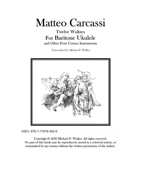 Matteo Carcassi Twelve Waltzes For Baritone Ukulele and Other Four Course Instruments