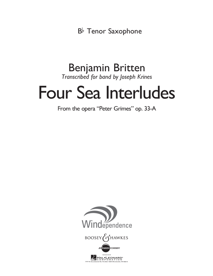 Four Sea Interludes (from the opera 