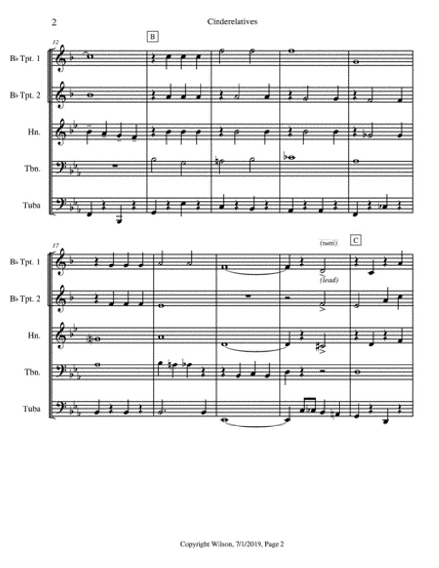 Cinderelatives Brass Quintet scores gallery preview page 3