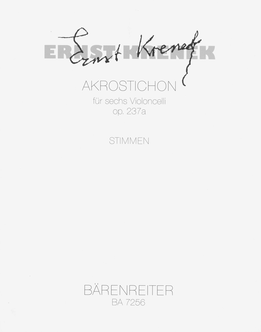 Akrostichon for six Violoncellos op. 237a Cello scores gallery preview page 1