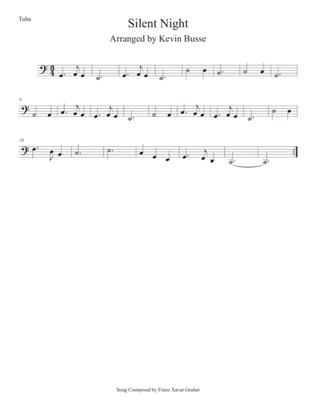 Book cover for Silent Night (Easy key of C) Tuba