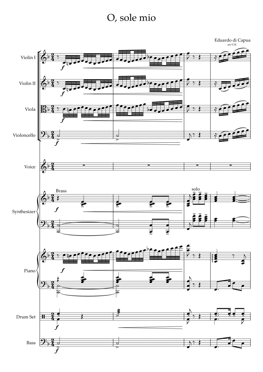 O, sole mio Large Ensemble scores gallery preview page 1