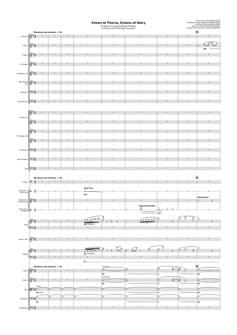 Crown of Thorns, Crowns of Glory (When I Survey the Wondrous Cross) for Soprano Solo and Orchestra Full Orchestra scores gallery preview page 1