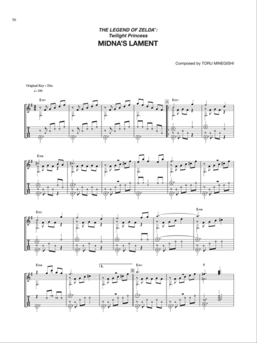 The Legend of Zelda™: Twilight Princess Midnas Lament Electric Guitar scores gallery preview page 1
