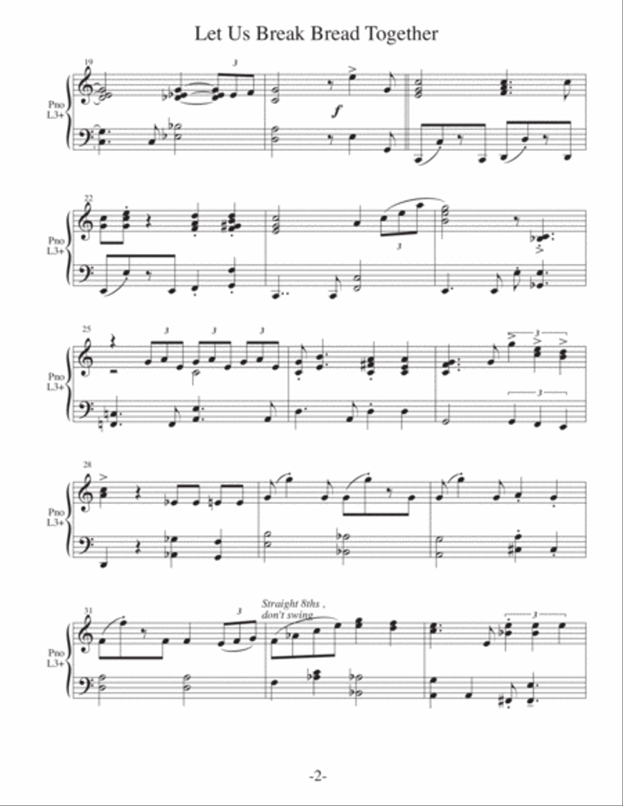 Let Us Break Bread Together (3 for 1 PIANO Arrangements) Jazz Ensemble scores gallery preview page 3