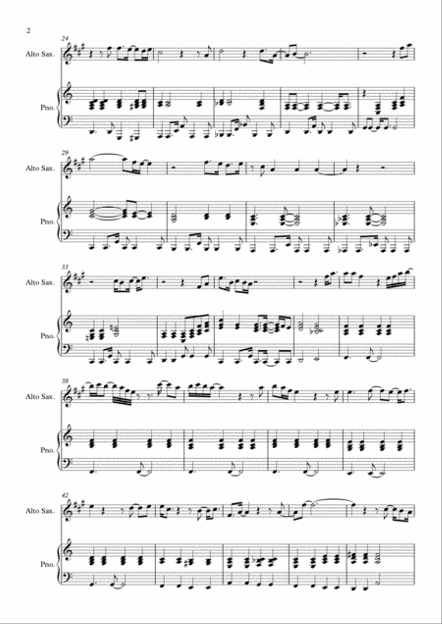 He Ain't Heavy, He's My Brother Alto Saxophone scores gallery preview page 2