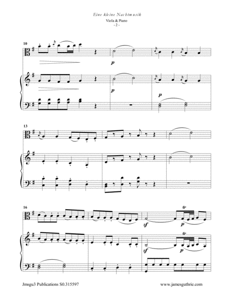 Mozart: Eine kleine Nachtmusik for Viola & Piano image number null