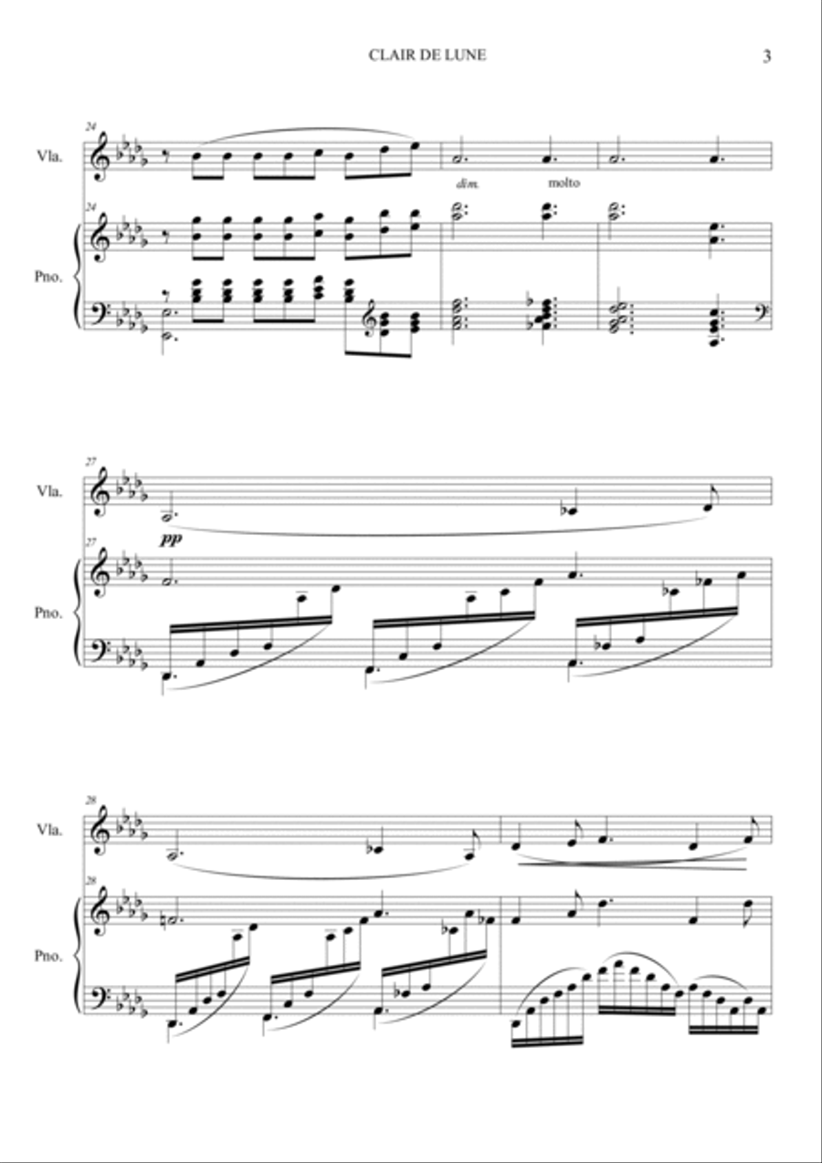 Clair de Lune Clair de Lune Viola scores gallery preview page 3