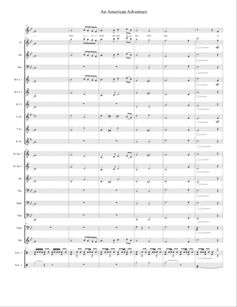 An American Adventure for Band with (optional) Chorus 4-Part scores gallery preview page 5