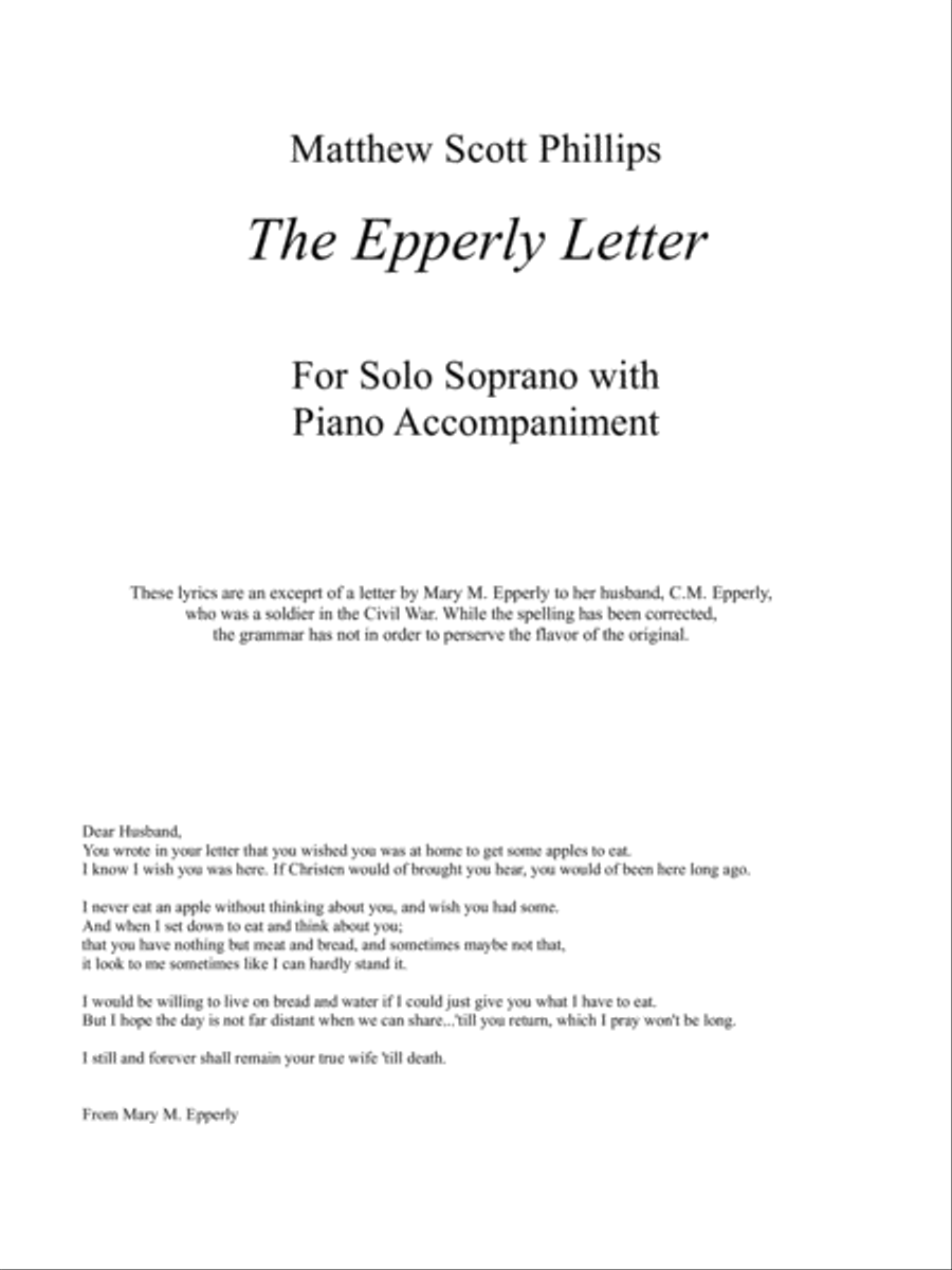 The Epperly Letter Soprano Voice scores gallery preview page 2