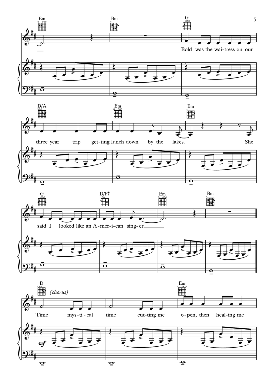 Invisible String Piano, Vocal scores gallery preview page 5