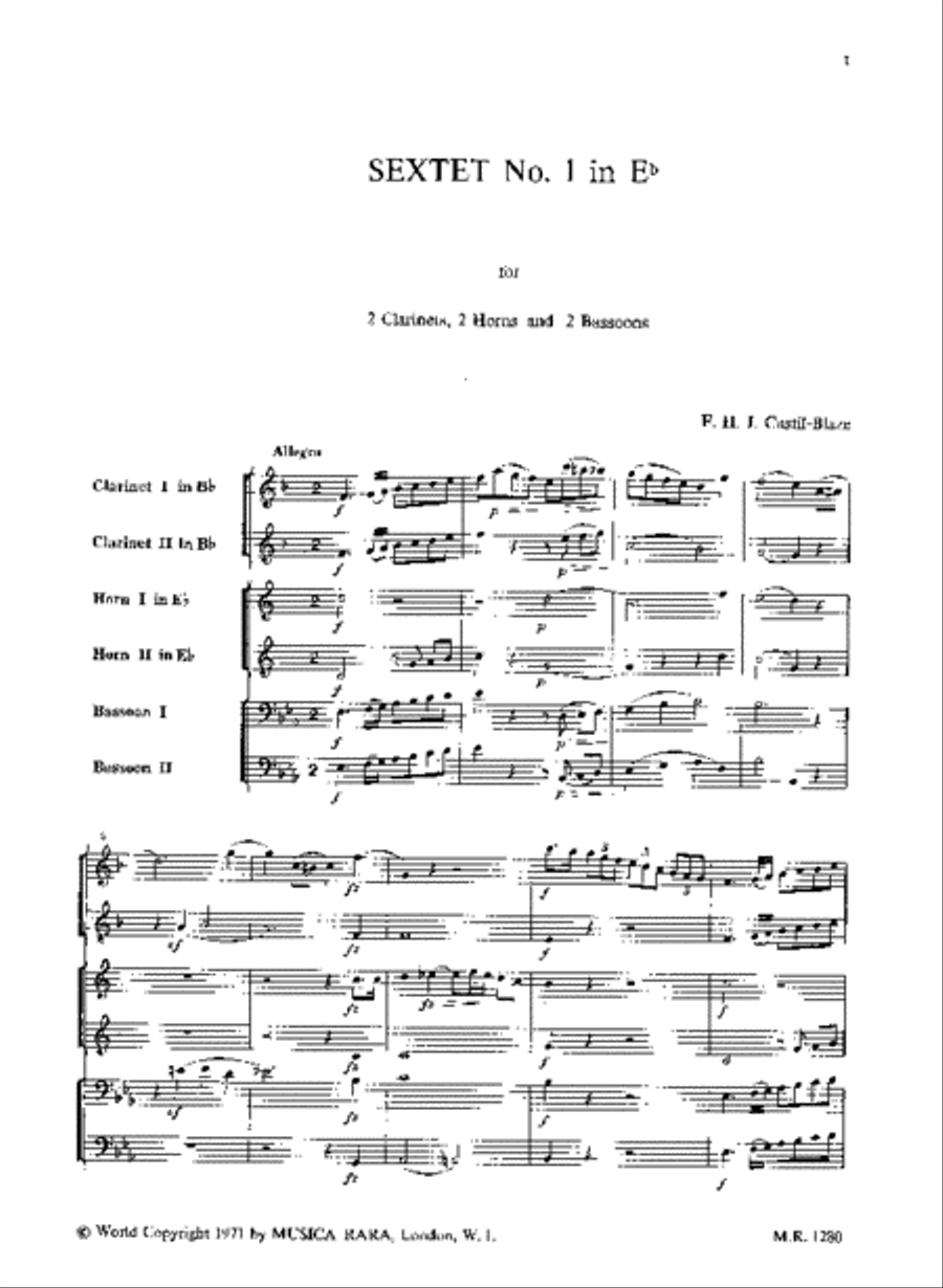 Sextet No. 1 in Eb flat Chamber Music scores gallery preview page 2