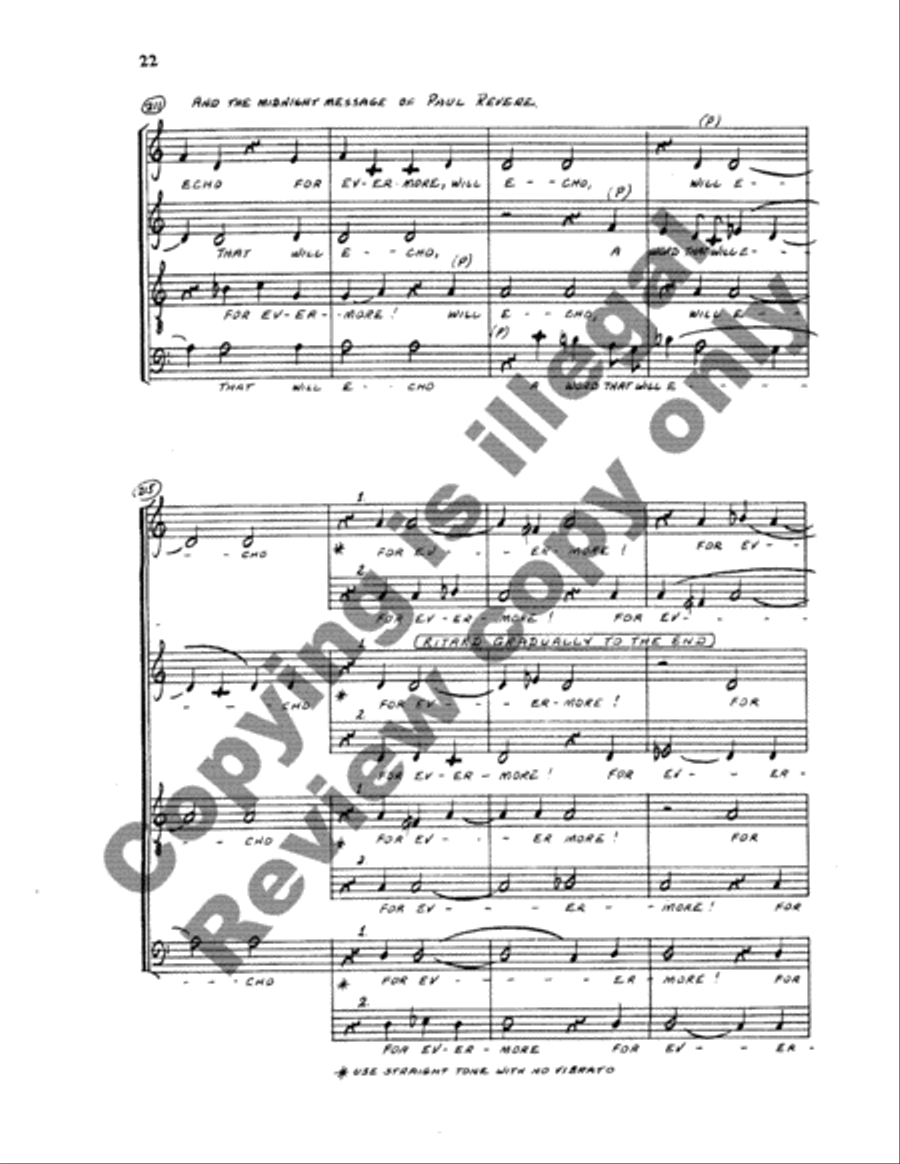 Paul Revere's Ride 4-Part scores gallery preview page 23