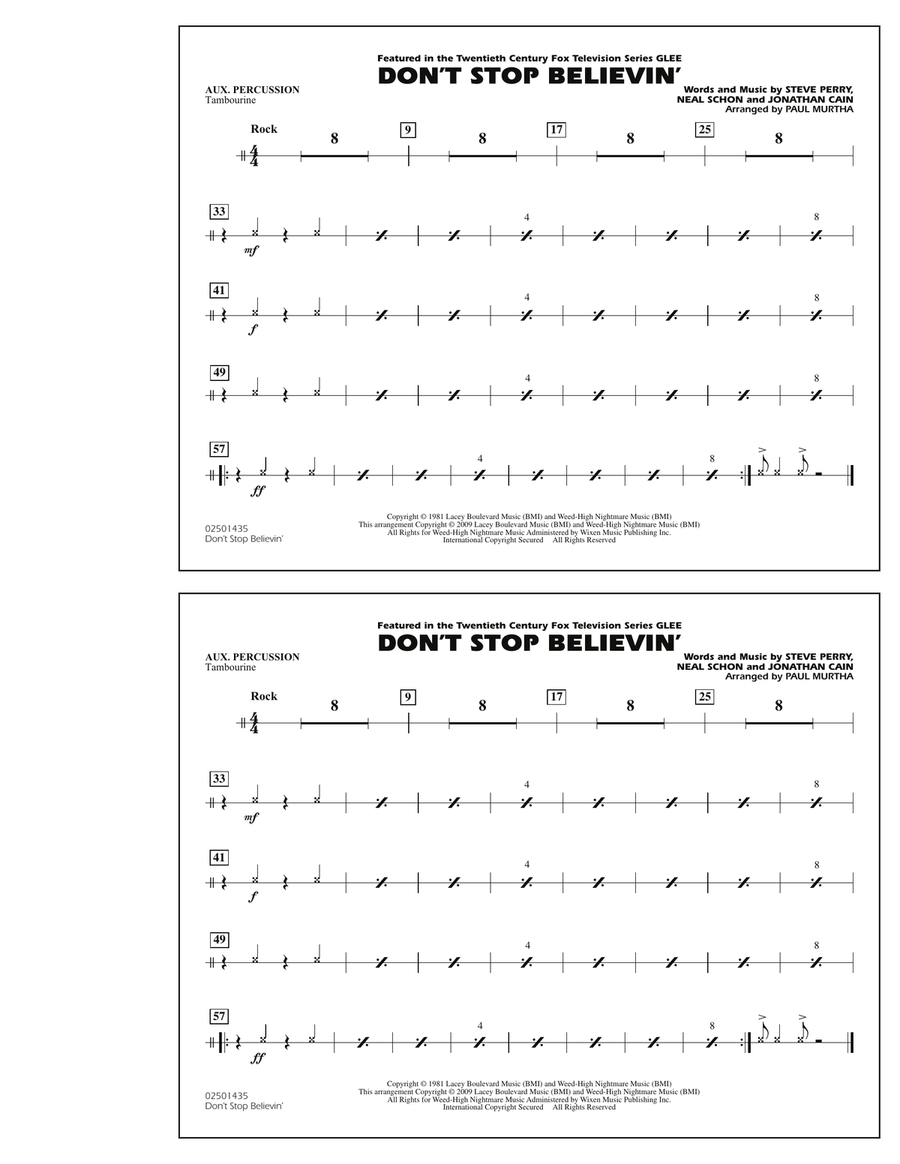 Don't Stop Believin' - Aux Percussion