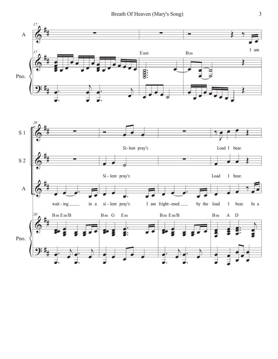 Breath Of Heaven (Mary's Song) Piano, Vocal scores gallery preview page 3
