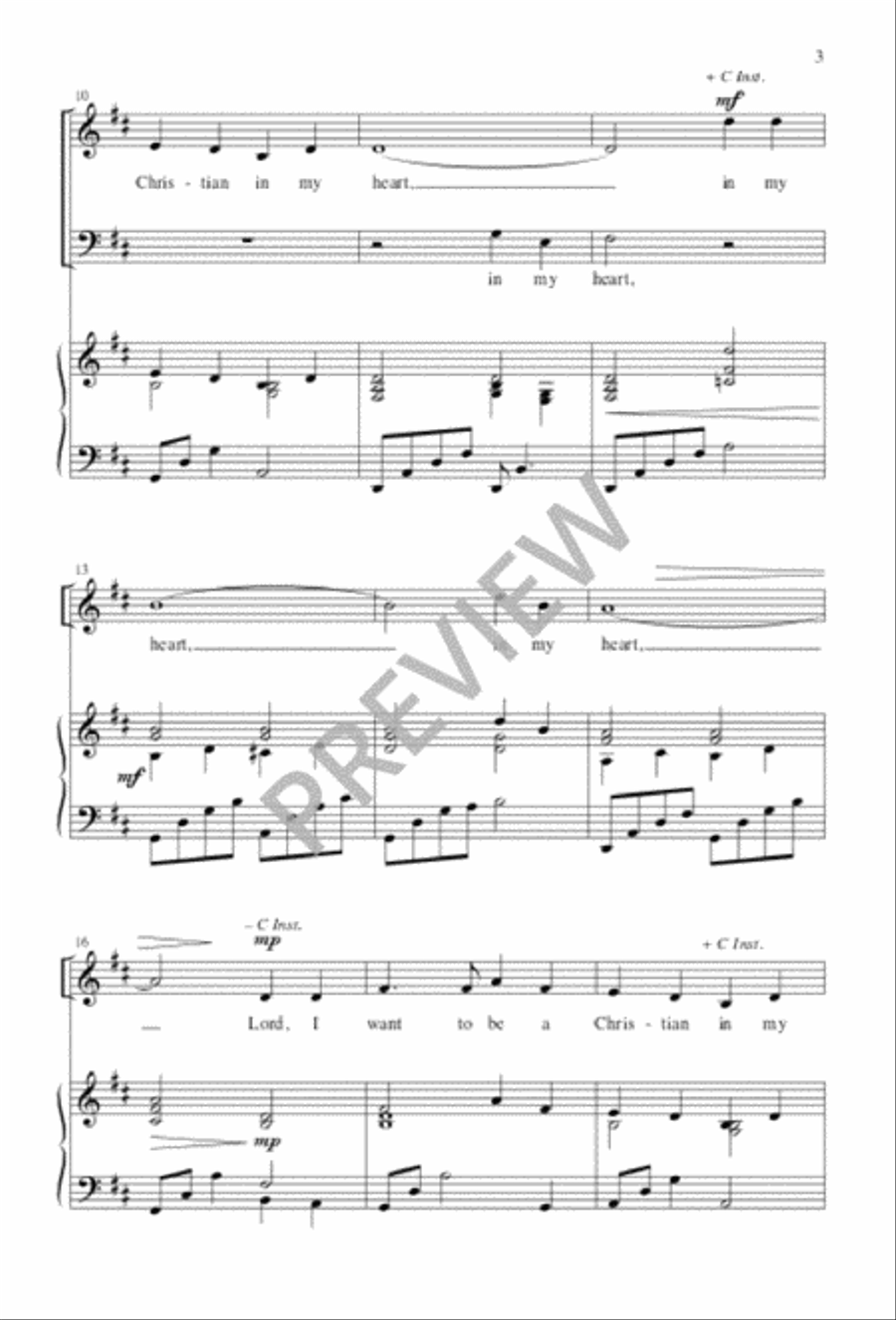 Lord, I Want to Be a Christian 4-Part scores gallery preview page 3