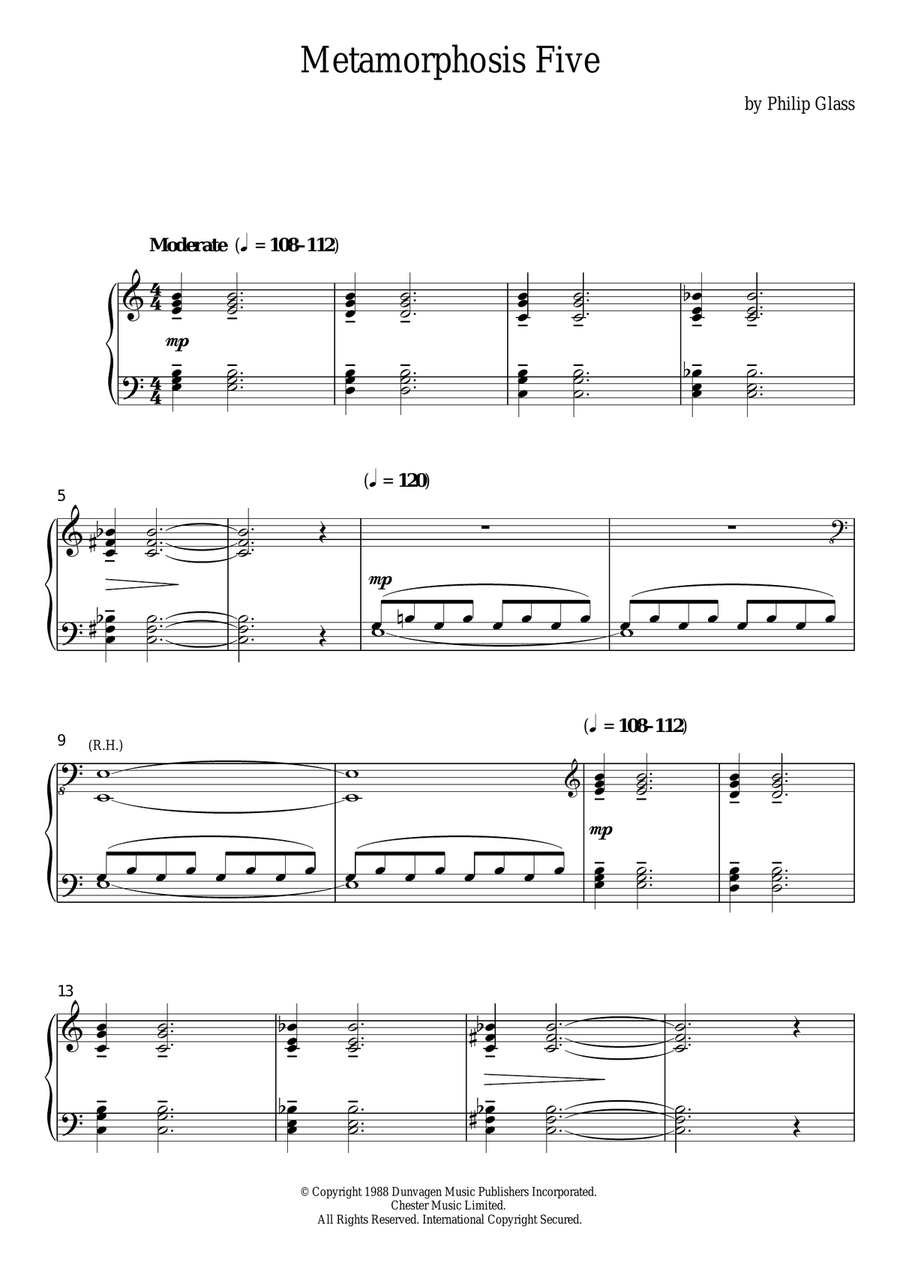 Metamorphosis Five Metamorphosis Five Piano Solo scores gallery preview page 1