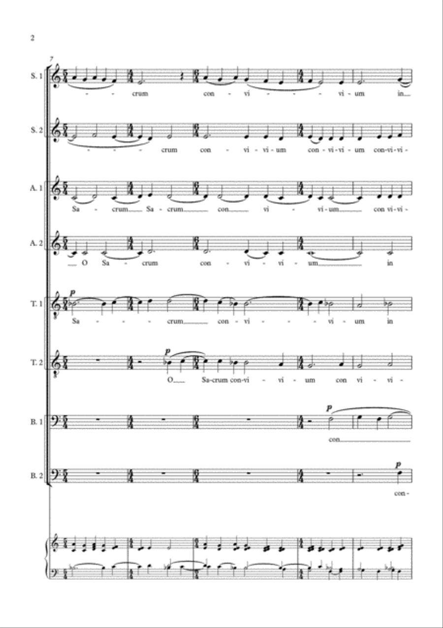 O Sacrum Convivium for Mixed Choir (SSAATTBB) SSAATTBB scores gallery preview page 3