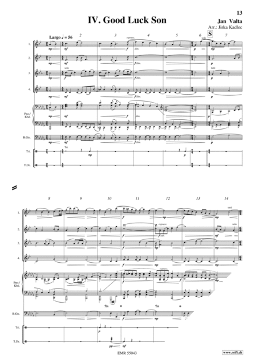 Five Pieces From Kingdom Come: Deliverance Saxophone Quartet scores gallery preview page 10