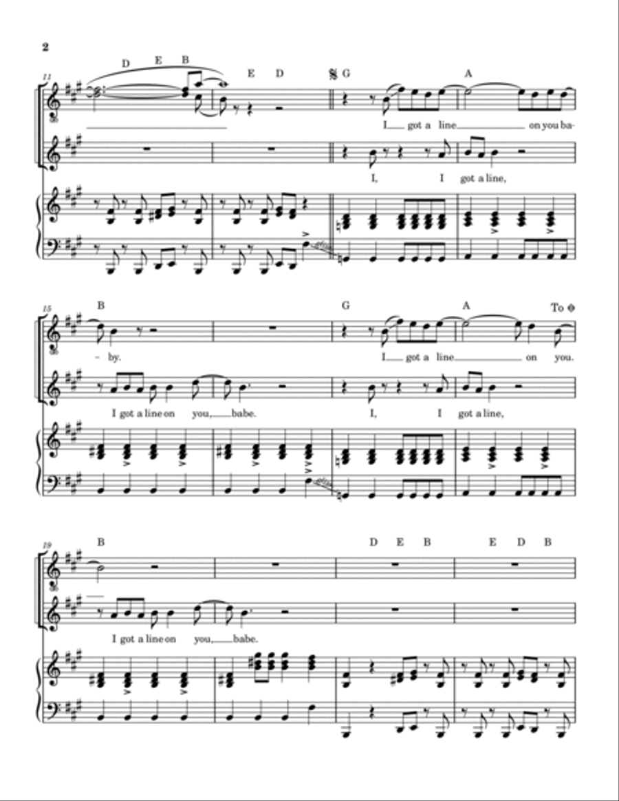 I Got A Line On You Piano, Vocal, Guitar scores gallery preview page 3