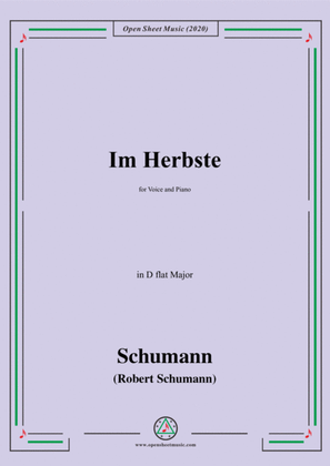 Schumann-Im Herbste,in D flat Major,for Voice and Piano