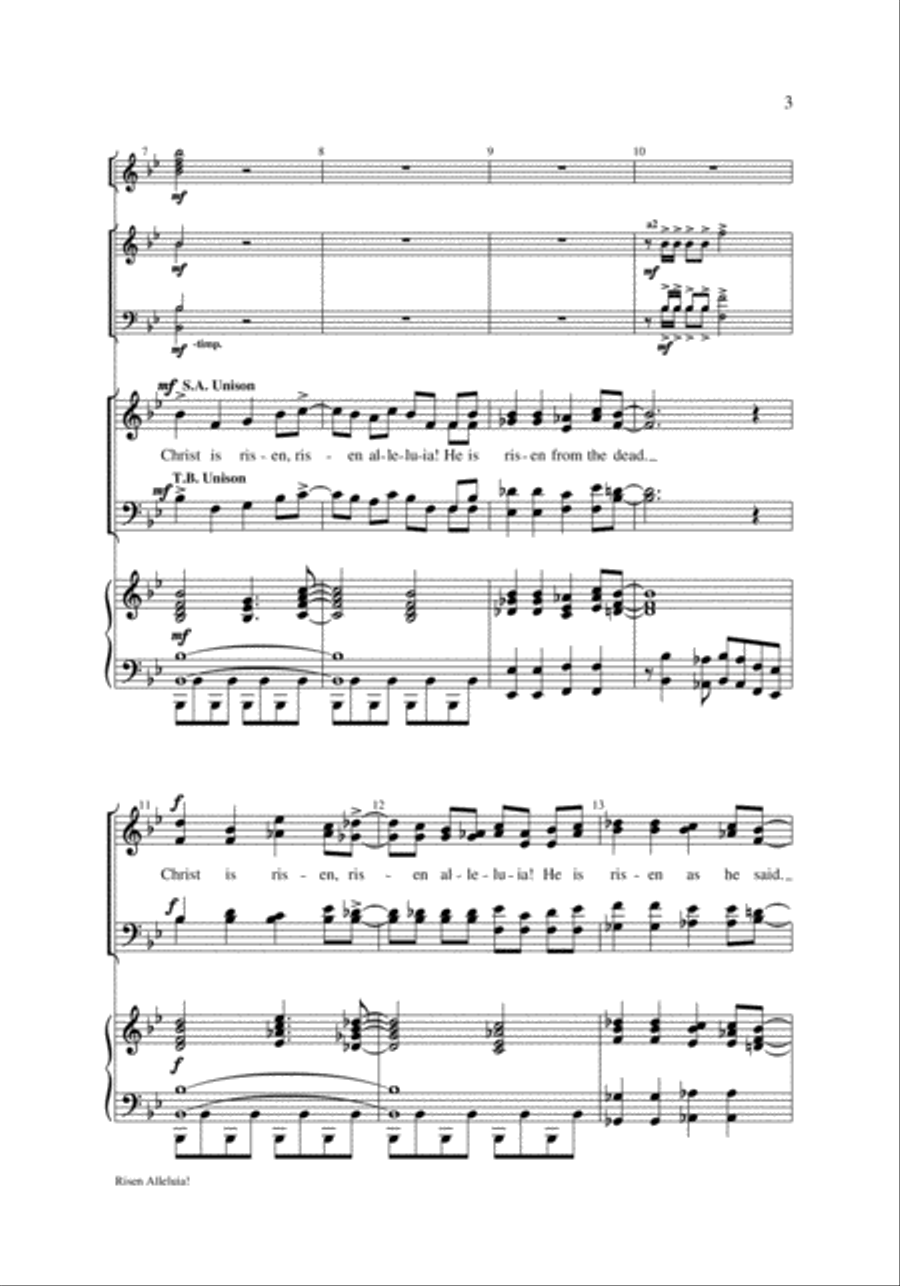 Risen Alleluia! Risen Alleluia! 4-Part scores gallery preview page 3