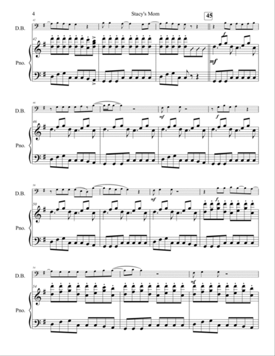 Stacy's Mom Double Bass scores gallery preview page 5