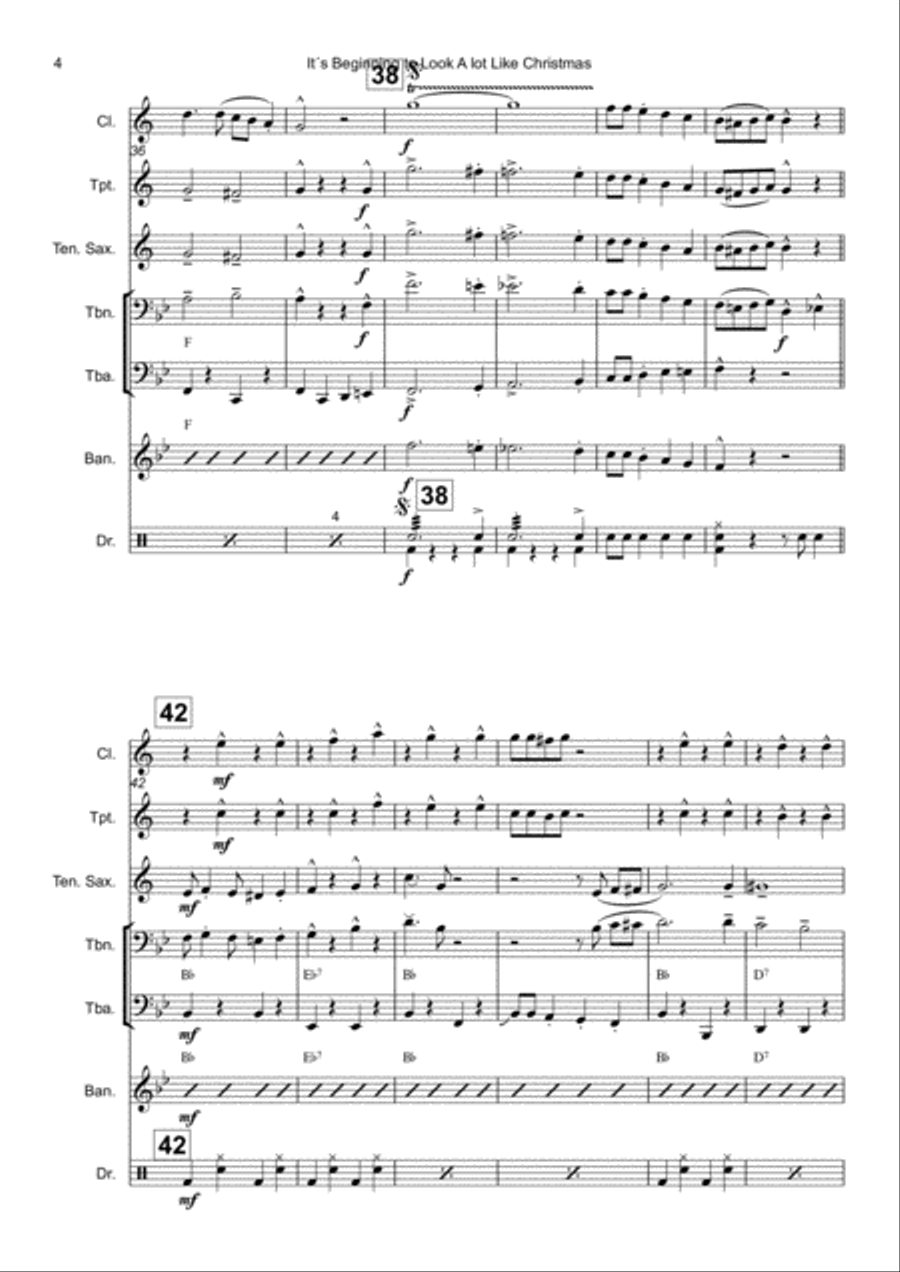 It's Beginning To Look Like Christmas Clarinet scores gallery preview page 4