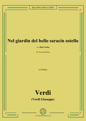 Verdi-Nel giardin del bello saracin ostello,in B Major,for Voice and Piano