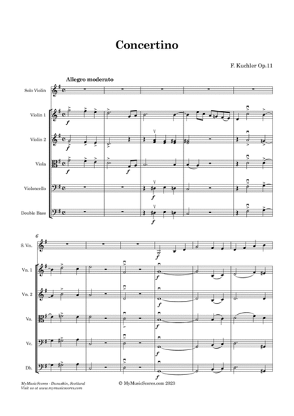 Kuchler Violin Concerto Op 11 for Violin and String Orchestra image number null