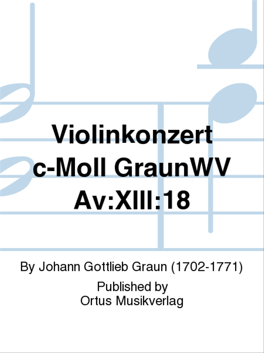 Violinkonzert c-Moll GraunWV Av:XIII:18 Violin Solo scores gallery preview page 1