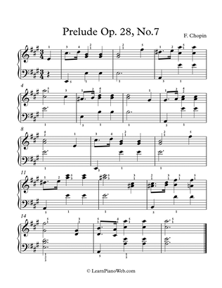 Prelude Op.28, No.7, F. Chopin - Easy Piano