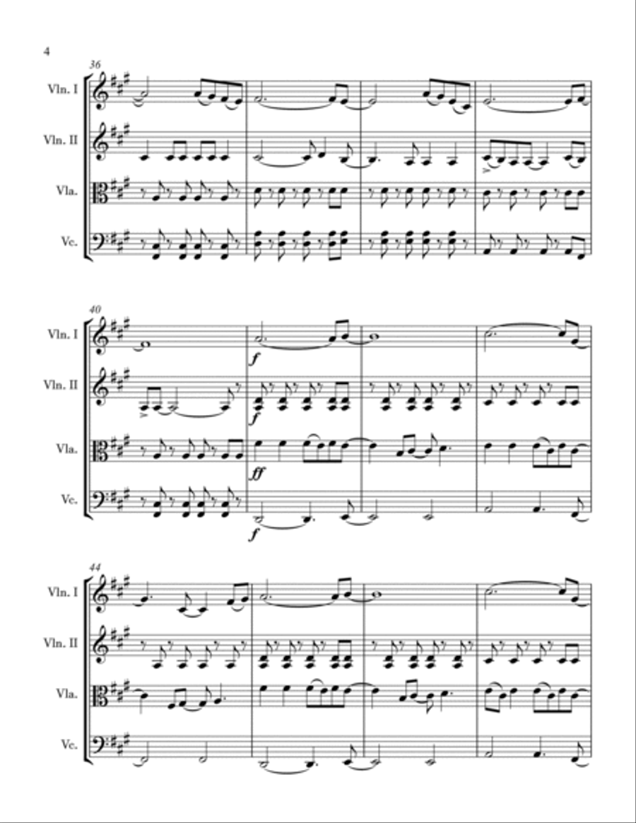 Viva La Vida String Quartet scores gallery preview page 4