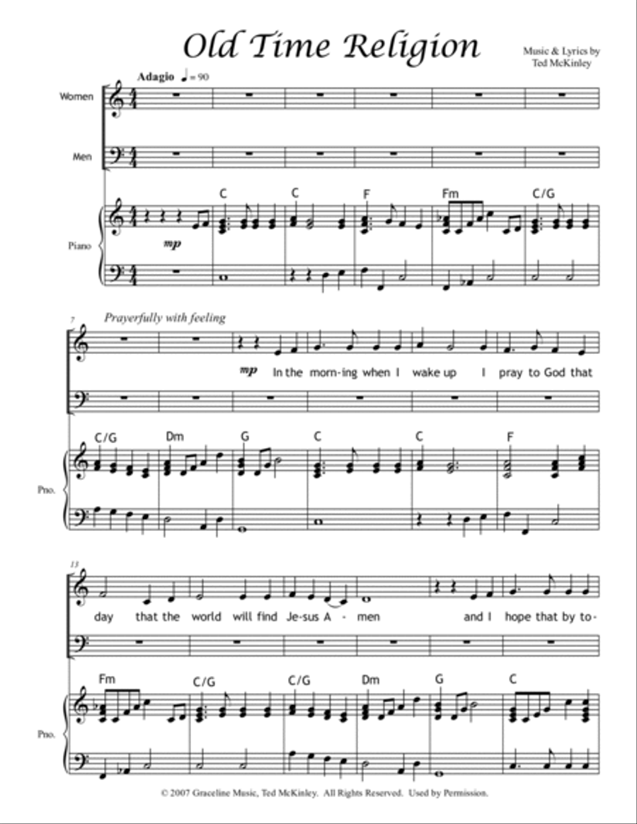 Give Me That Old Time Religion 2 Part 3-Part scores gallery preview page 3