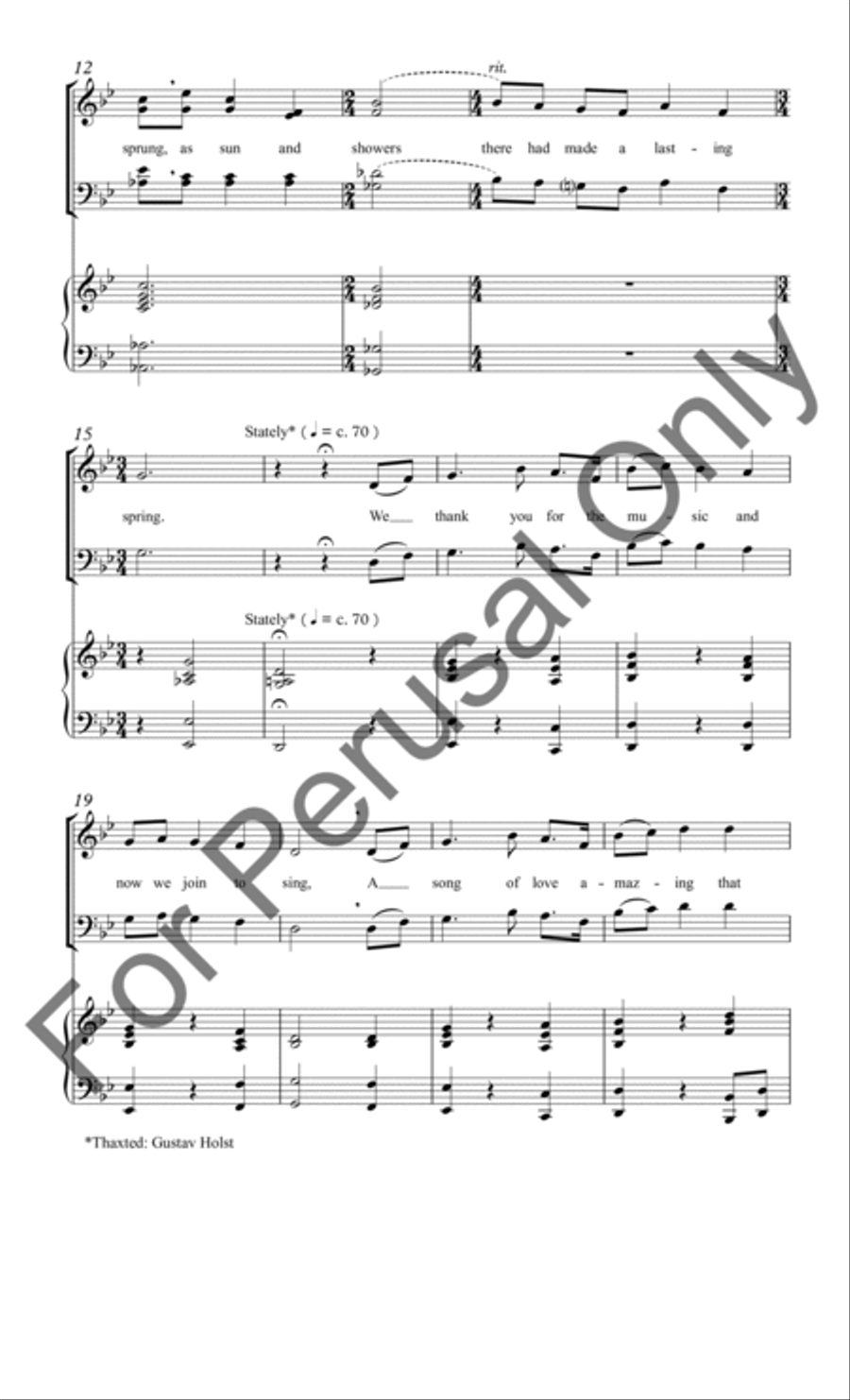 We Thank You for the Music (Choral Score) 4-Part scores gallery preview page 3