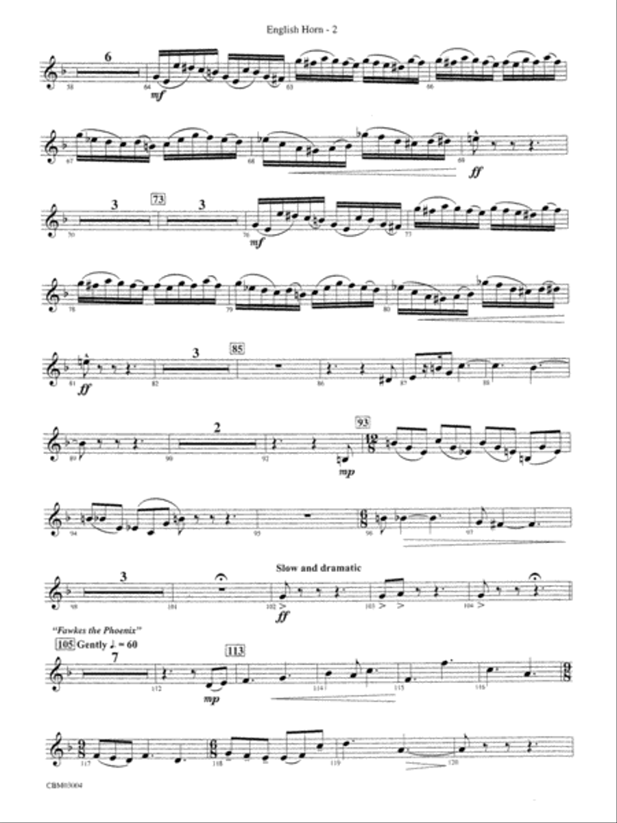 Harry Potter and the Chamber of Secrets, Symphonic Suite from: English Horn Concert Band scores gallery preview page 2