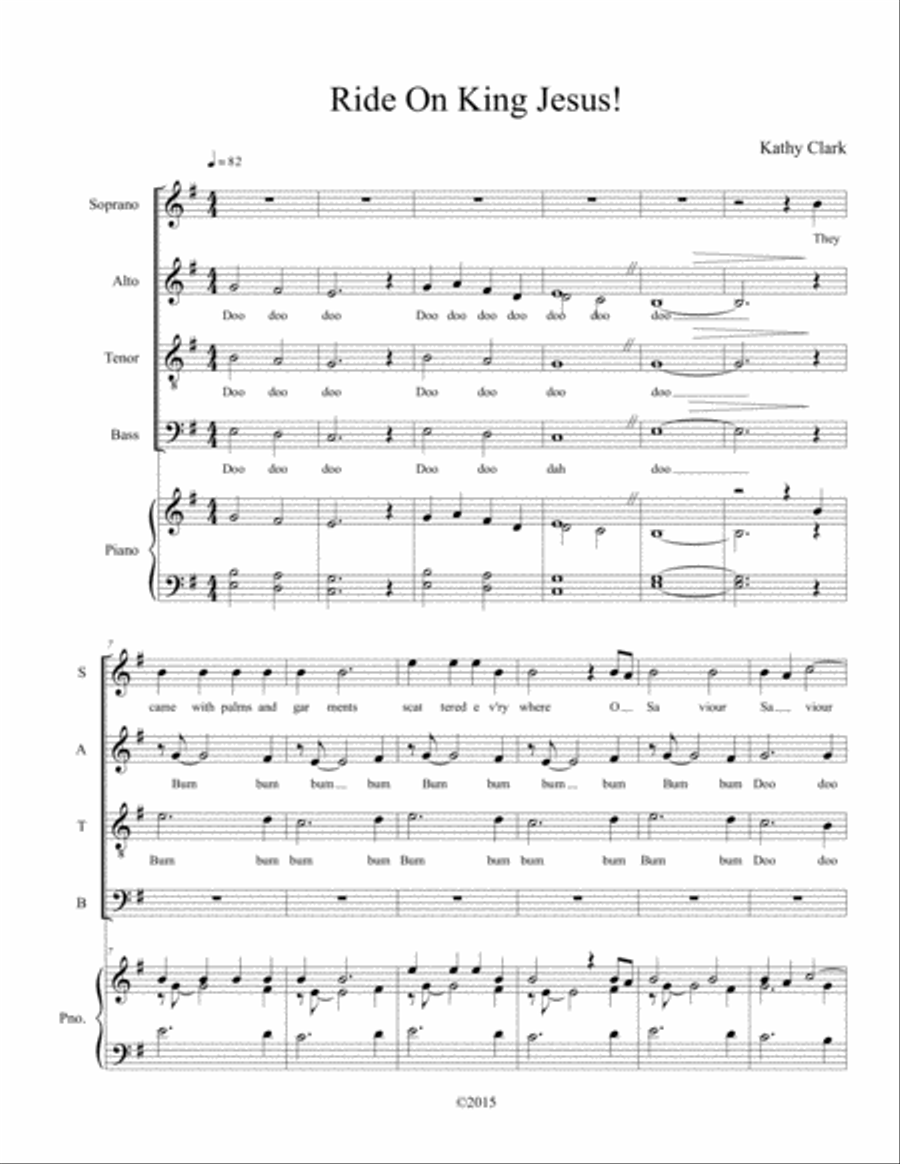 Ride On, King Jesus 4-Part scores gallery preview page 1