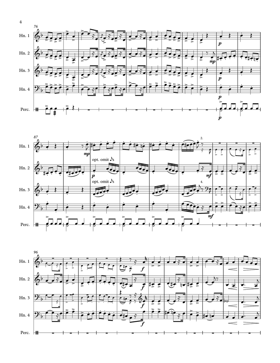 Farandole from "L'Arlesienne" for horn quartet (with substitutions) image number null